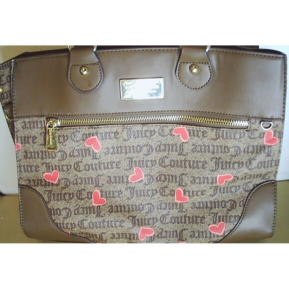 Juicy Couture Purse RN #108833 Log Hearts Brown - Picture 2 of 10